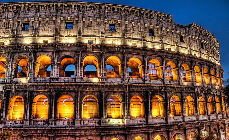Coliseo HDR 1, El Coliseo, Europa, Italia, Edificio, Coliseo, Tarde, HDR, Roma, Fondo de pantalla HD