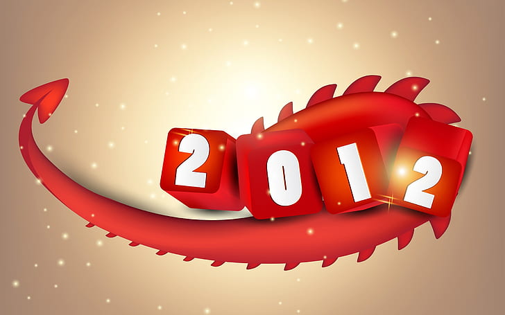 2012 Dragon, new year, HD wallpaper
