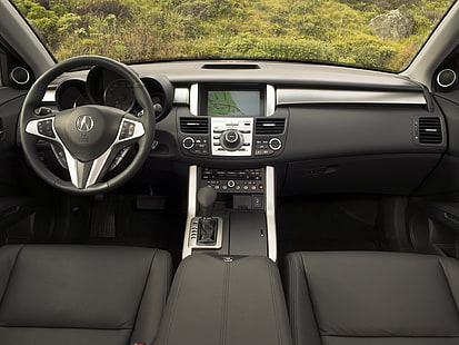 black Acura steering wheel, acura, rdx, salon, interior, steering wheel, speedometer, nature, HD wallpaper HD wallpaper