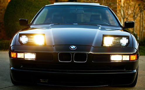 BMW 8シリーズE31車のフロントビュー、ライト、BMW、シリーズ、車、フロント、ビュー、ライト、 HDデスクトップの壁紙 HD wallpaper