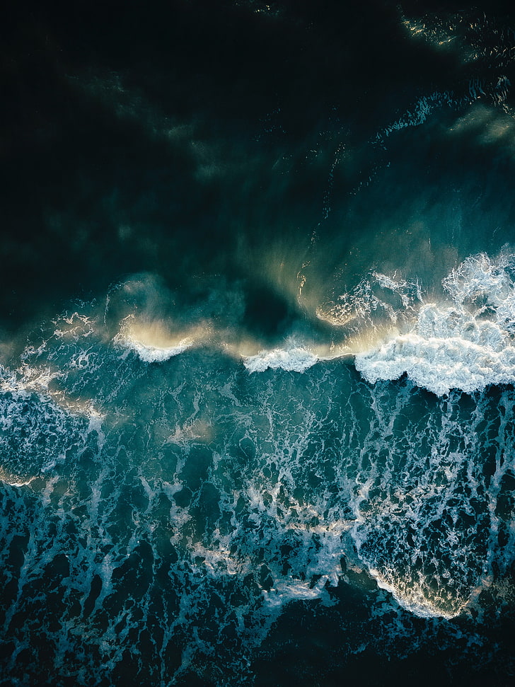 Wallpaper gelombang laut iPhone, samudra, selancar, busa, ombak, Wallpaper HD, wallpaper seluler