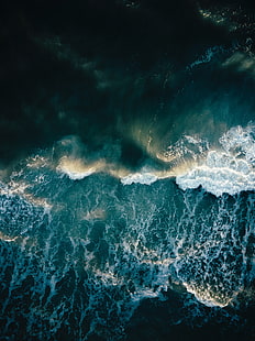iPhone морски вълни тапет, океан, сърф, пяна, вълни, HD тапет HD wallpaper