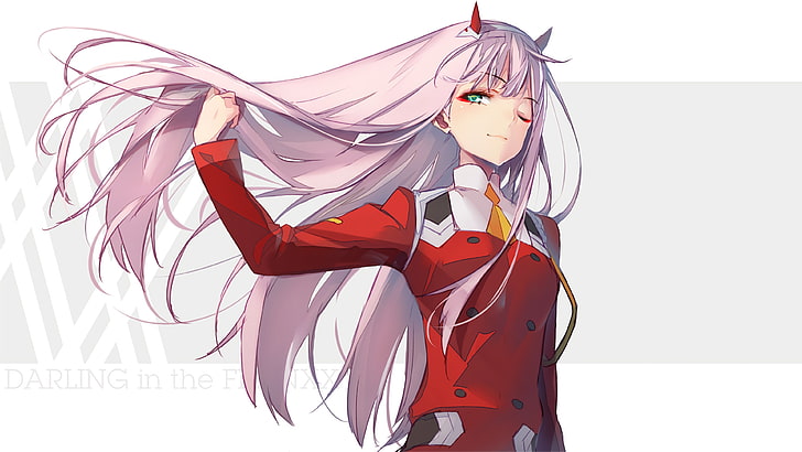 Darling in the FranXX, Zero Two (Darling in the FranXX), filles anime, cheveux roses, Fond d'écran HD