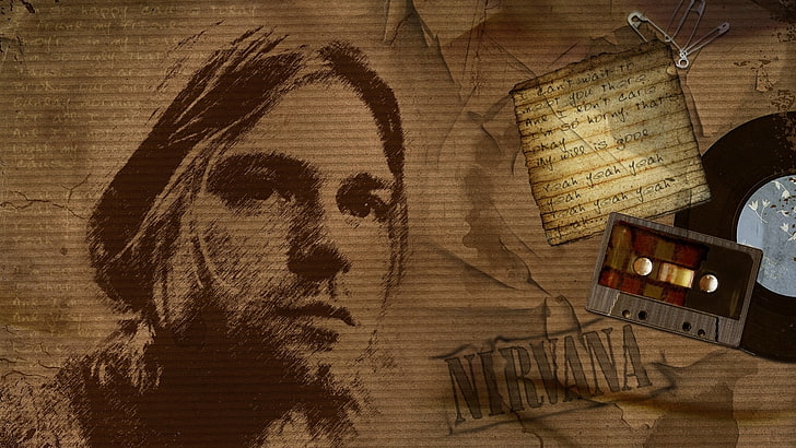 Kurt Coban, Kurt Cobain, Nirvana, cassette, papier, Fond d'écran HD