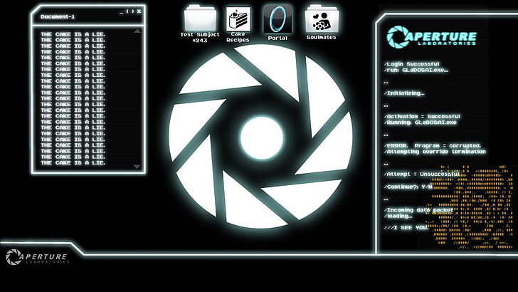 Skärmbild av bländare, Portal (spel), HD tapet