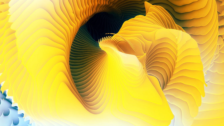 Spirale, gelb, HD-Hintergrundbild