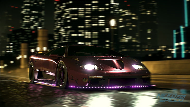 maroon car, need for speed 2016, Need for Speed, car, PC gaming, HD wallpaper