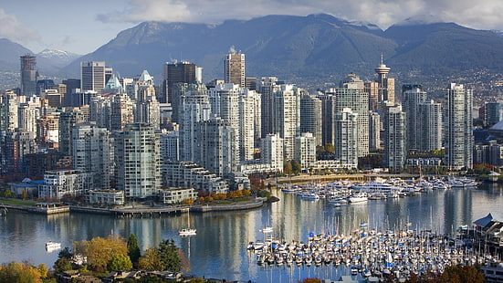 Vancouver byggnader skyskrapor HD, byggnader, stadsbild, skyskrapor, vancouver, HD tapet HD wallpaper