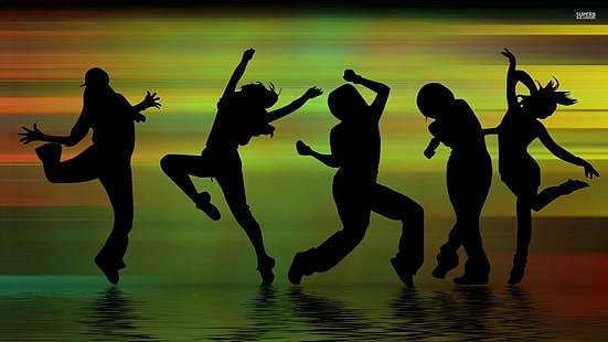 danza, ballerino, silhouette, arte digitale, Sfondo HD HD wallpaper