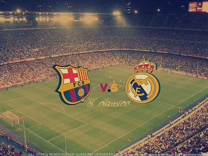 FC Barcelona, ​​FC Barcelona, ​​Real Madrid, sepak bola, el classico, Juventus, logo, Camp Nou, Wallpaper HD