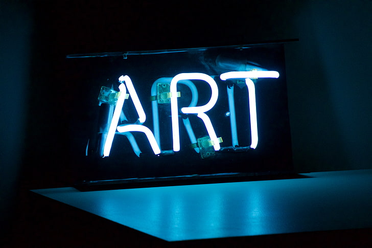 ART LED signage, art, inscription, lighting, HD wallpaper