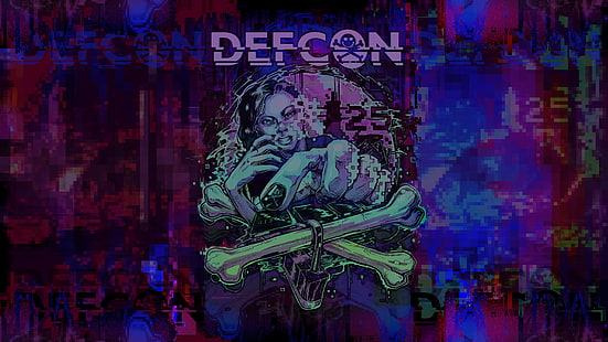 DefCon, hackers, ossos, mulheres, arte digital, mãos, HD papel de parede HD wallpaper