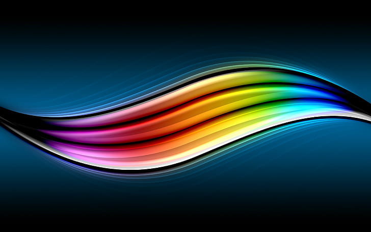 abstrak, penuh warna, bentuk gelombang, Wallpaper HD