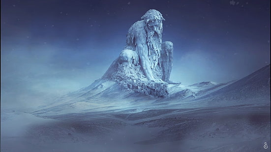 Danheim, Gealdyr, Schnee, Schnee bedeckt, Eis, Wikinger, Götter, nordische Mythologie, nordisch, Ymir, HD-Hintergrundbild HD wallpaper