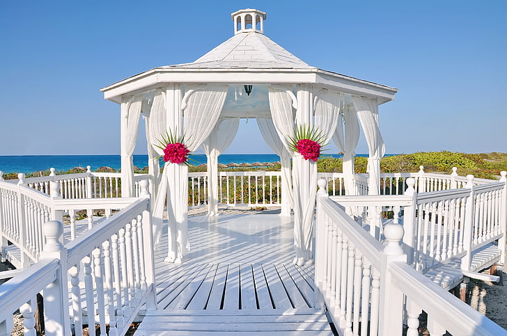 Meer, Strand, Ufer, Sommer, Pavillon, Hochzeit, Laube, HD-Hintergrundbild