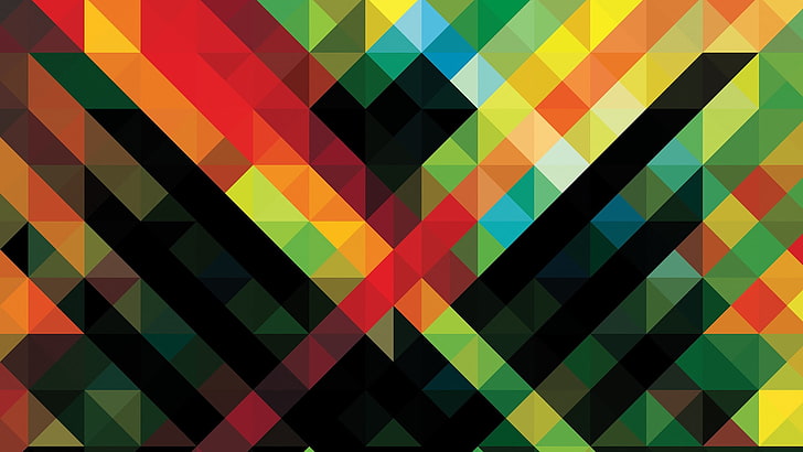 afryka hitech, Andy Gilmore, abstrakcja, geometria, kolorowy, wzór, low poly, Tapety HD