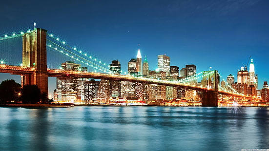 нью, йорк, город, ночь, огни, 4к фото, ультра HD, HD обои HD wallpaper