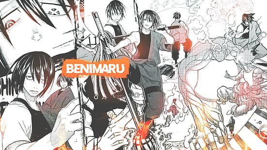 Collage, Manga, Anime Boys, Benimaru Shinmon, Enen no Shouboutai, DinocoZero, HD-Hintergrundbild HD wallpaper