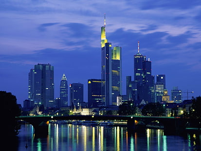 pejzaż miejski, Frankfurt, Niemcy, Tapety HD HD wallpaper