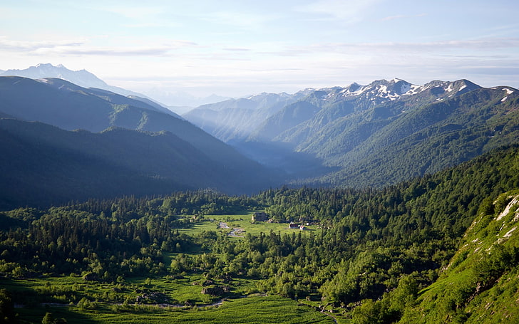 หุบเขาสีเขียวธรรมชาติภูมิทัศน์ภูเขา, วอลล์เปเปอร์ HD