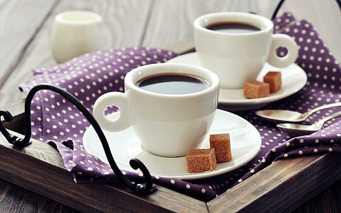 コーヒーカップの朝食、コーヒー、カップ、朝食、 HDデスクトップの壁紙 HD wallpaper