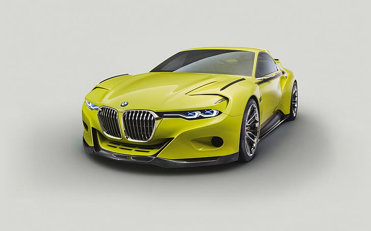 BMW 30 CSL Hommage Concept, BMW, mobil, kendaraan, mobil hijau, latar belakang sederhana, Wallpaper HD