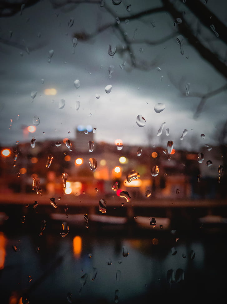 Drops, rain, glass, moisture, window, blur, HD wallpaper | Wallpaperbetter
