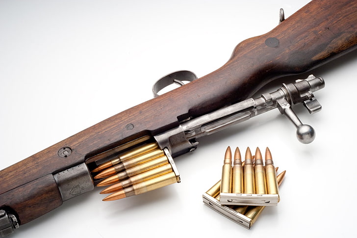 rifle marrón, armas, cartuchos, rifle, obturador, Mauser, Fondo de pantalla HD