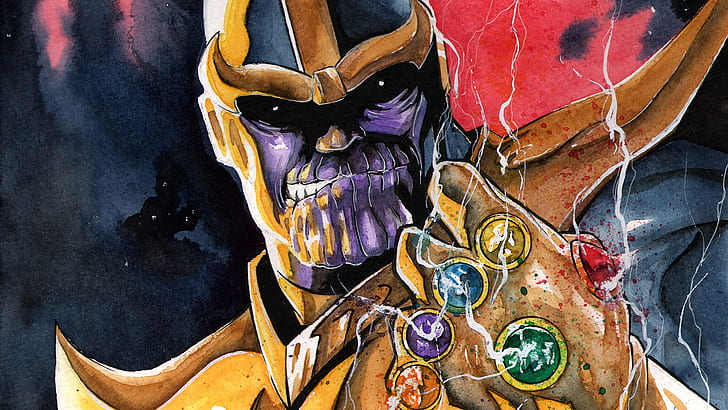 Quadrinhos, Thanos, Vingadores, Manopla do Infinito, Marvel Comics, HD papel de parede