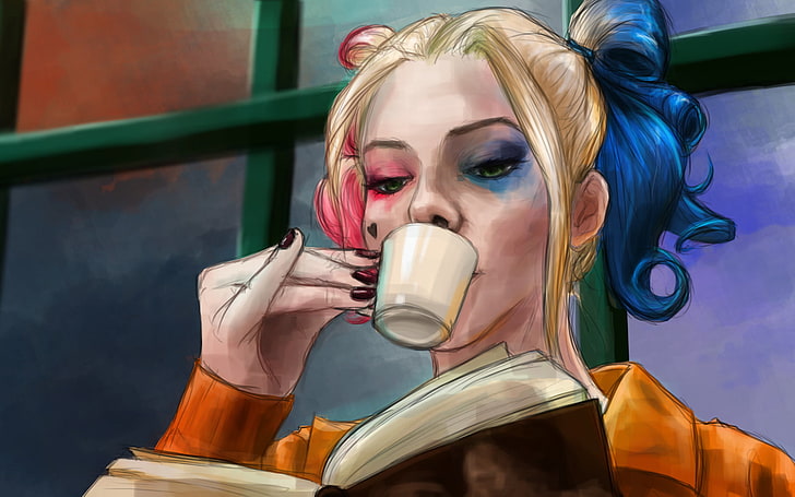 Ilustração de Harley Quinn, esquadrão suicida, Harley Quinn, DC Comics, Margot Robbie, colorida, HD papel de parede