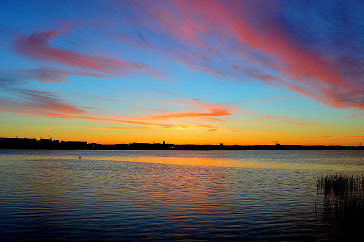 beautiful, city, finland, finnish, helsinki, sea, sky, sunset, HD wallpaper