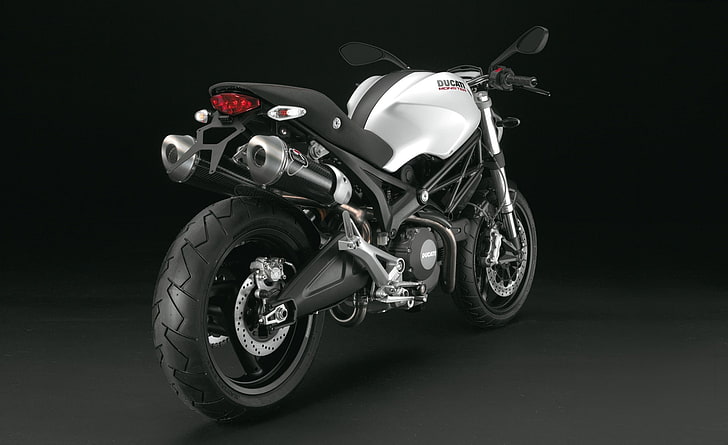 2008 Ducati Monster 696 6, biało-czarny rower sportowy, Motocykle, Ducati, Monster, 2008, Tapety HD