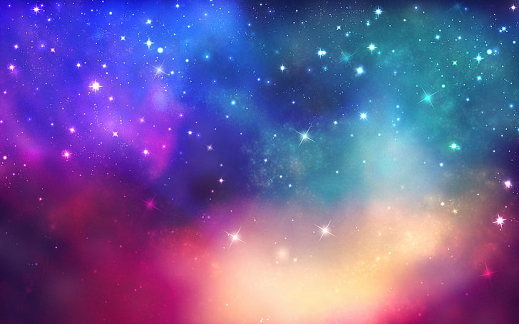 wallpaper luar angkasa, langit, bintik-bintik, silau, warna, Wallpaper HD