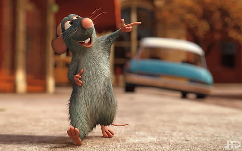 Karakter Ratatouille, suasana hati, film, kartun, minimalis, positif, mouse, Ratatouille, Wallpaper HD HD wallpaper