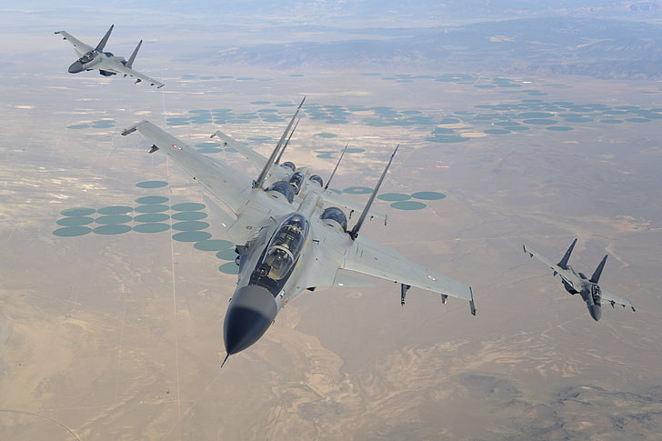 Flug, Kämpfer, die indische Luftwaffe, Übungen, Su-30 MKI, HD-Hintergrundbild