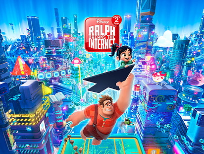 فيلم ، رالف يكسر الإنترنت: Wreck-It Ralph 2 ، Ralph (Wreck-It Ralph) ، Vanellope von Schweetz، خلفية HD HD wallpaper