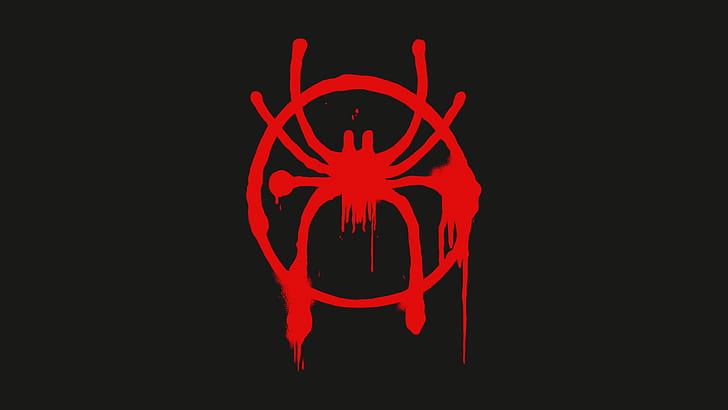 spider-man, logo, symbol, emblem, Spider-Man: Into the Spider-Verse, through the universe, HD wallpaper