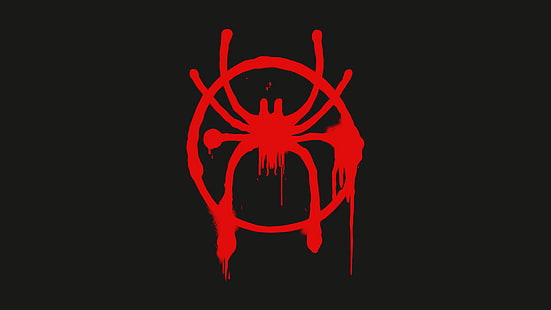 spider-man, лого, символ, емблема, Spider-Man: Into the Spider-Verse, през Вселената, HD тапет HD wallpaper