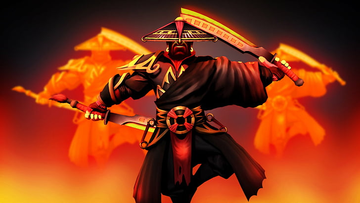 Dota, DotA 2, Glutgeist (Dota 2), Samurai, Schwert, Krieger, HD-Hintergrundbild