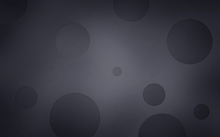 gray polka-dot illustration, circles, background, surface, texture, black, HD wallpaper