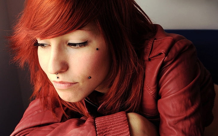 عيون ، وجه ، جين دو الانتحار ، أحمر الشعر، خلفية HD