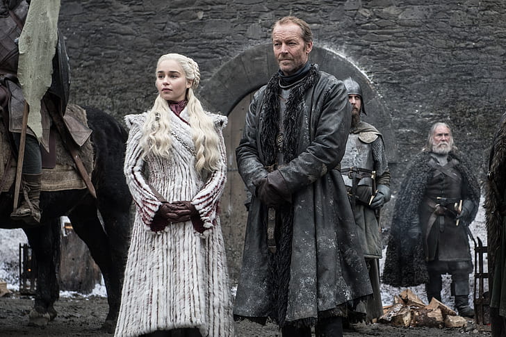 Fernsehserie, Game Of Thrones, Daenerys Targaryen, Emilia Clarke, Iain Glen und Jorah Mormont, HD-Hintergrundbild