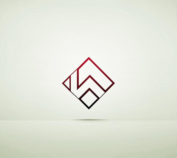 logotipo vermelho e preto, minimalismo, HD papel de parede