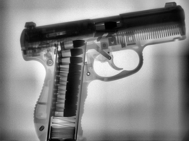 pistola semiautomática, rayos x, arma, Fondo de pantalla HD