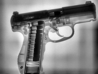 полуавтоматический пистолет, рентген, оружие, HD обои HD wallpaper