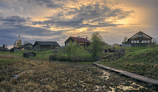 Russia, villaggio, Sfondo HD HD wallpaper