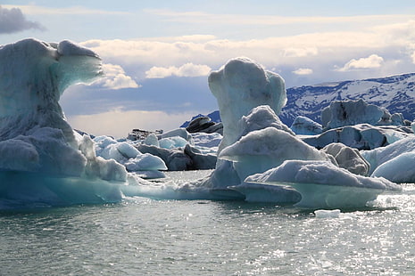 kalt, frostig, gefroren, Gletscher, Eis, Eisberg, Ozean, Meer, Schnee, Wasser, Winter, HD-Hintergrundbild HD wallpaper