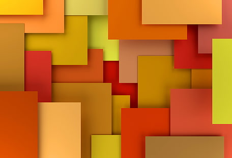 wallpaper digital merah dan kuning, berwarna-warni, abstrak, desain, latar belakang, geometri, bentuk geometris, render 3D, Wallpaper HD HD wallpaper