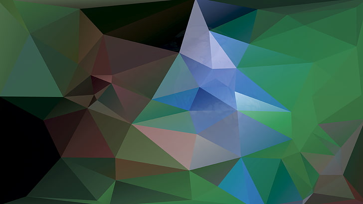lukisan abstrak warna-warni, geometri, segitiga, seni digital, Wallpaper HD