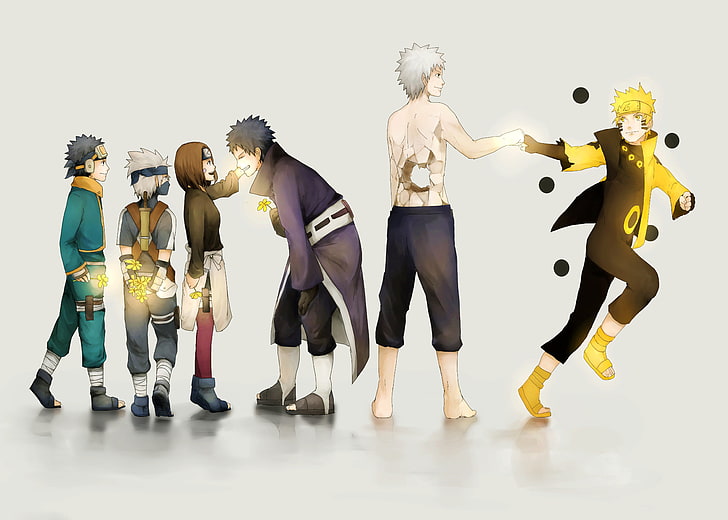 Naruto Shippuden Tapete, Uchiha Obito, Grafik, Nohara Rin, Uzumaki Naruto, Hatake Kakashi, Naruto Shippuuden, HD-Hintergrundbild